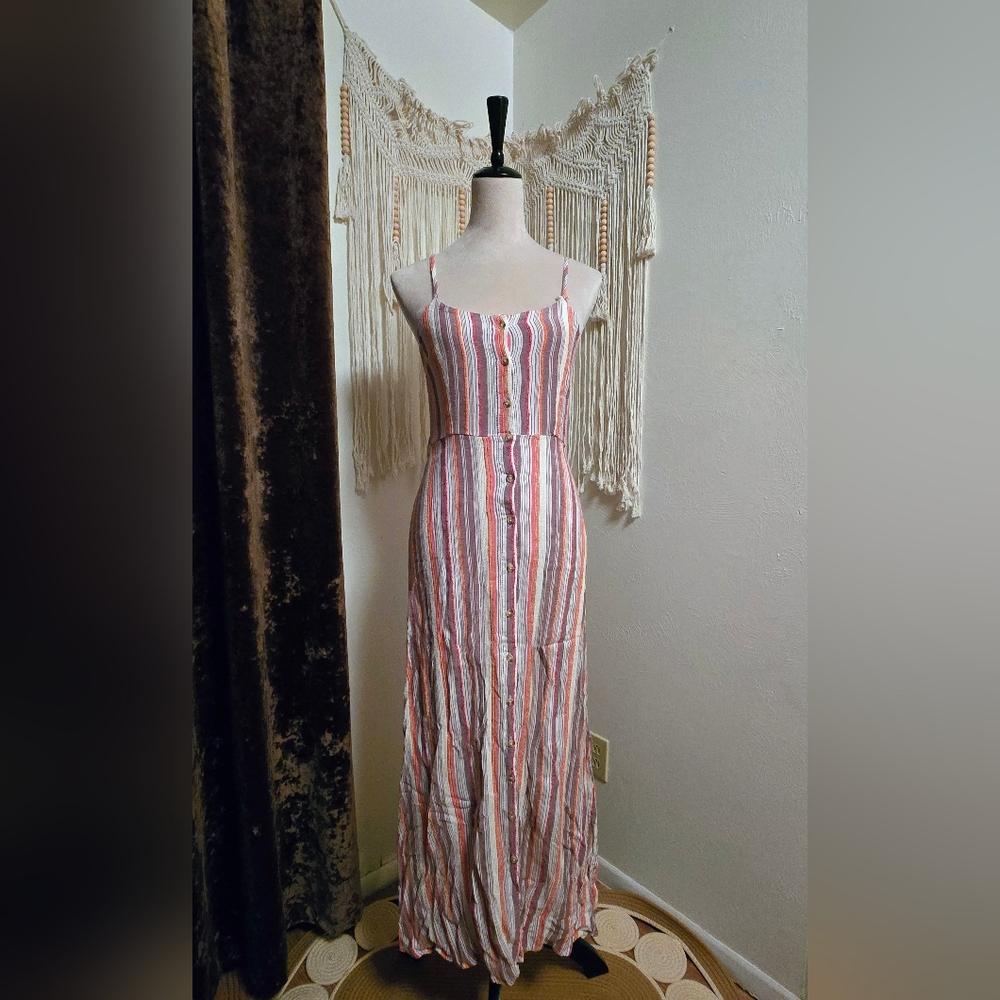 Harper Heritage Button Down Striped Maxi Dress - Picture 2 of 9